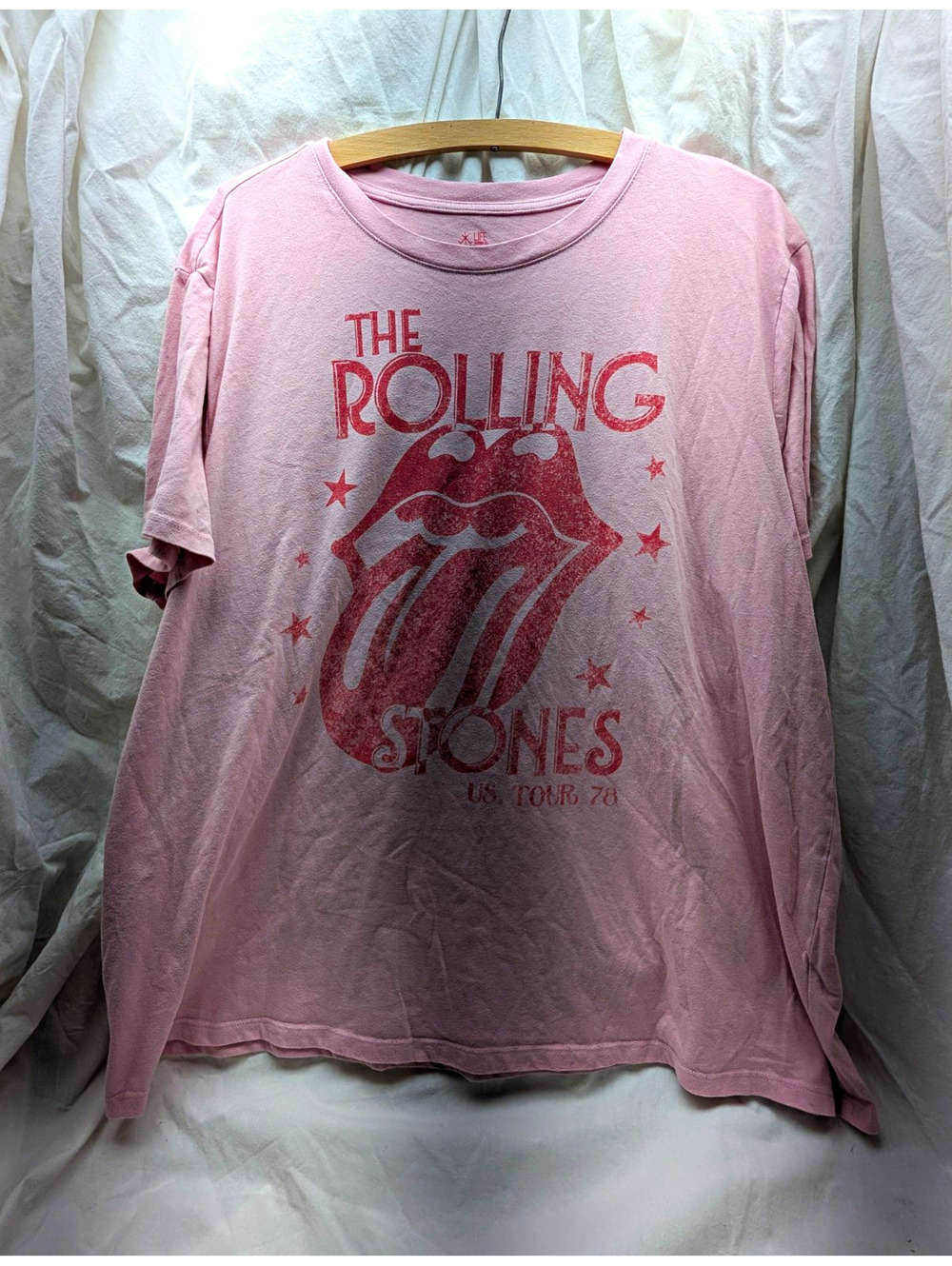 Rolling Stones US Tour '78 Pink Graphic T-Shirt Original, Size 1X